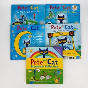 Lot 5 Pete the Cat Kids Book Bundle Storybook Collection Hardcover